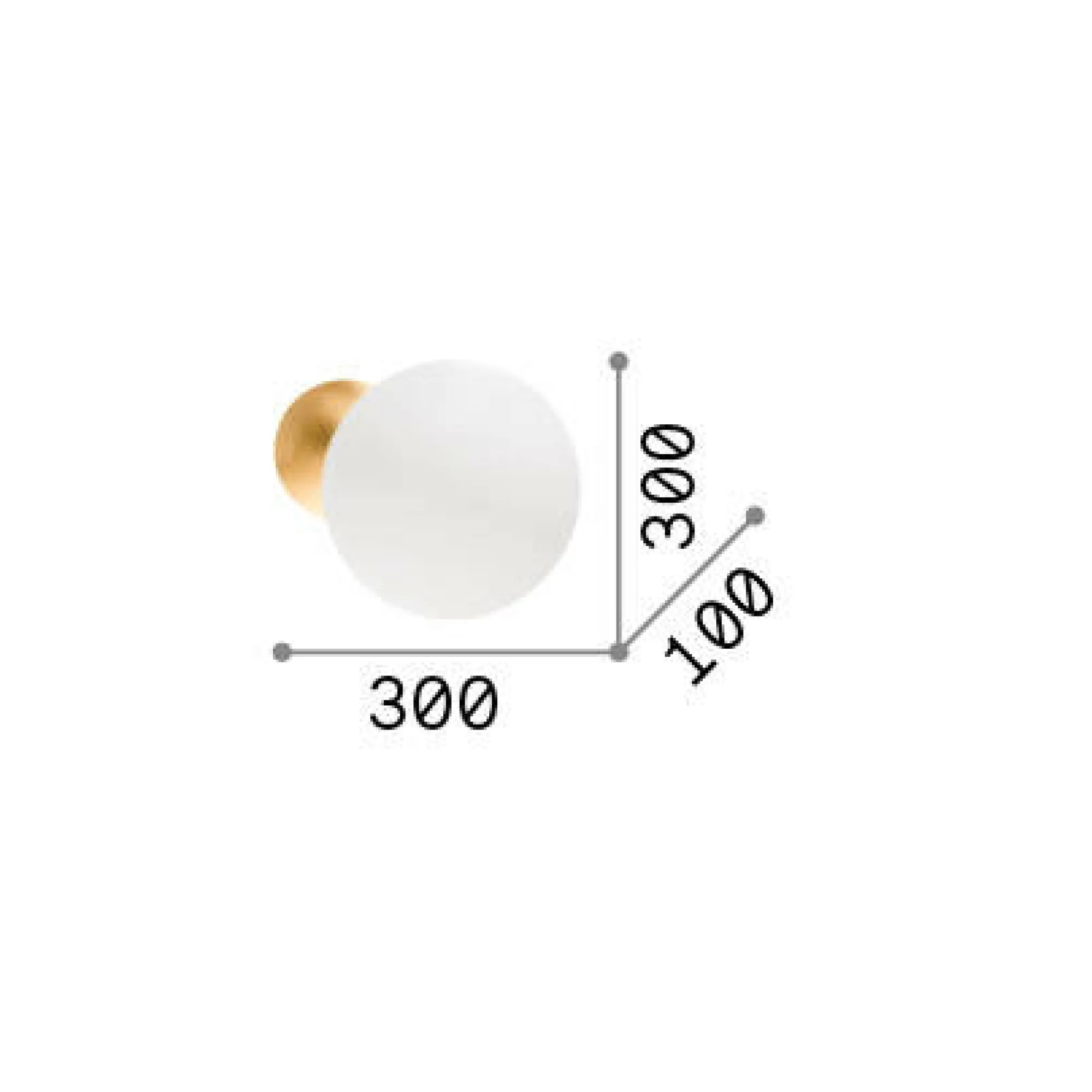 Ideal-Lux - Lampada da parete ECLISSI AP SMALL, 30 x 30 x h10 cm,<Dmora Flash Sale