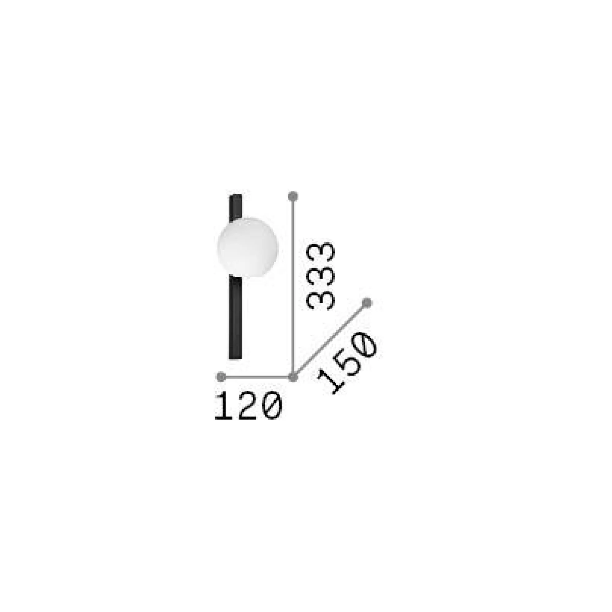 Ideal-Lux - Lampada da parete BINOMIO AP1 , 33 x 12 x h15 cm,<Dmora Clearance