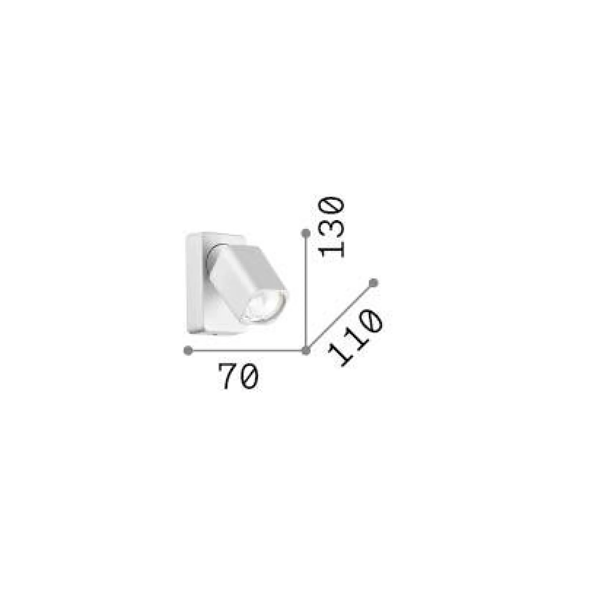 Ideal-Lux - Lampada da parete RUDY AP1 SQUARE , 7 x 13 x h9 cm,<Dmora New