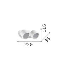 Ideal-Lux - Lampada da parete DODO AP2 , 22 x 12 x h9 cm,<Dmora Clearance