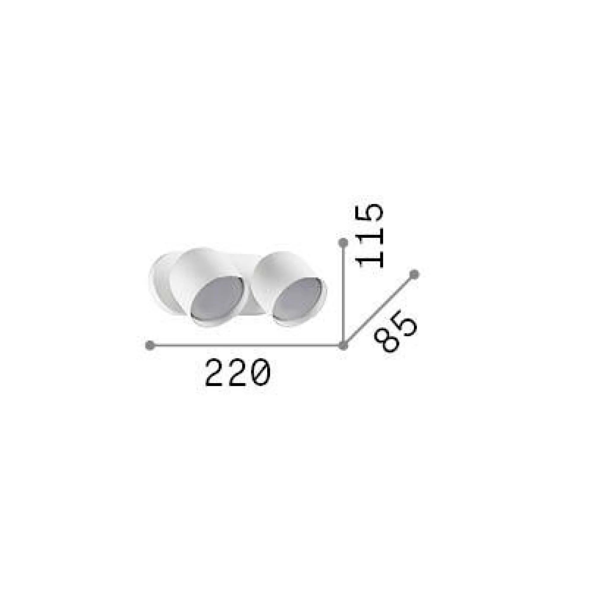 Ideal-Lux - Lampada da parete DODO AP2 , 22 x 12 x h9 cm,<Dmora Clearance