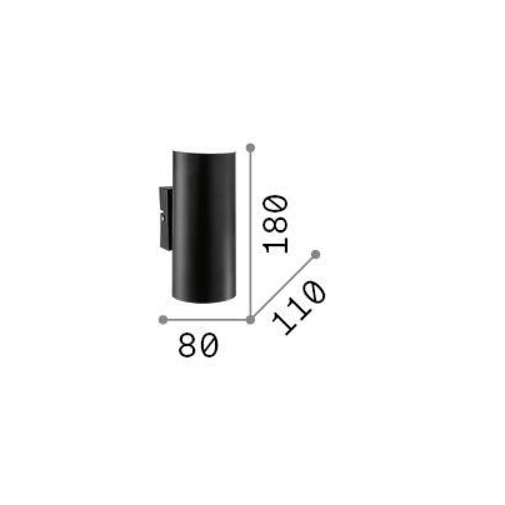 Ideal-Lux - Lampada da parete LOOK AP2 BRUNITO, 8 x 18 x h11 cm,<Dmora Clearance