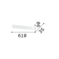 Ideal-Lux - Lampada da parete DELTA AP D061 3000K , 61 x 9 x h4 cm,<Dmora New
