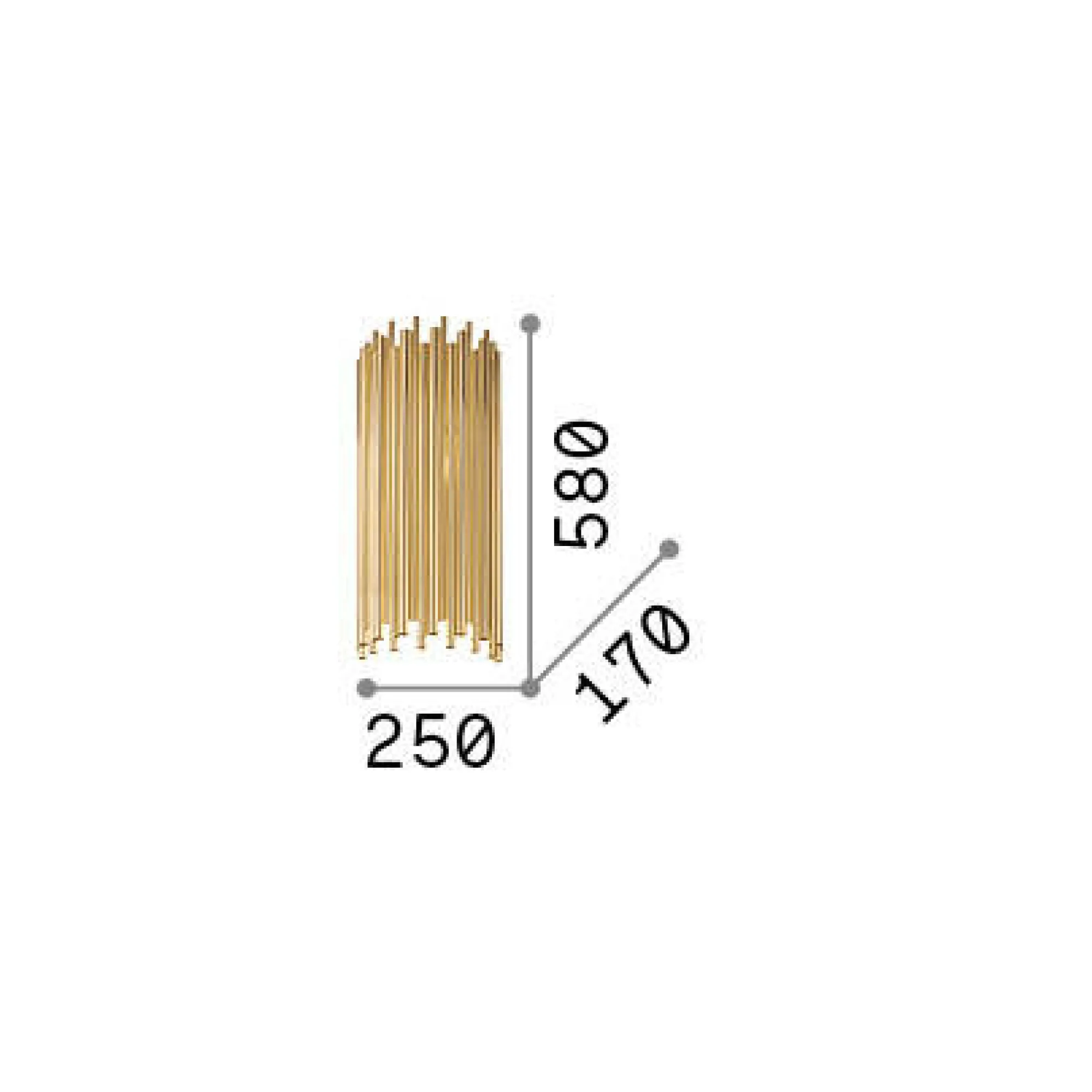 Ideal-Lux - Lampada da parete PAN AP2, 25 x 58 x h17 cm,<Dmora Fashion