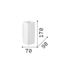 Ideal-Lux - Lampada da parete PAUL AP2 SQUARE, 7 x 17 x h9 cm,<Dmora Flash Sale