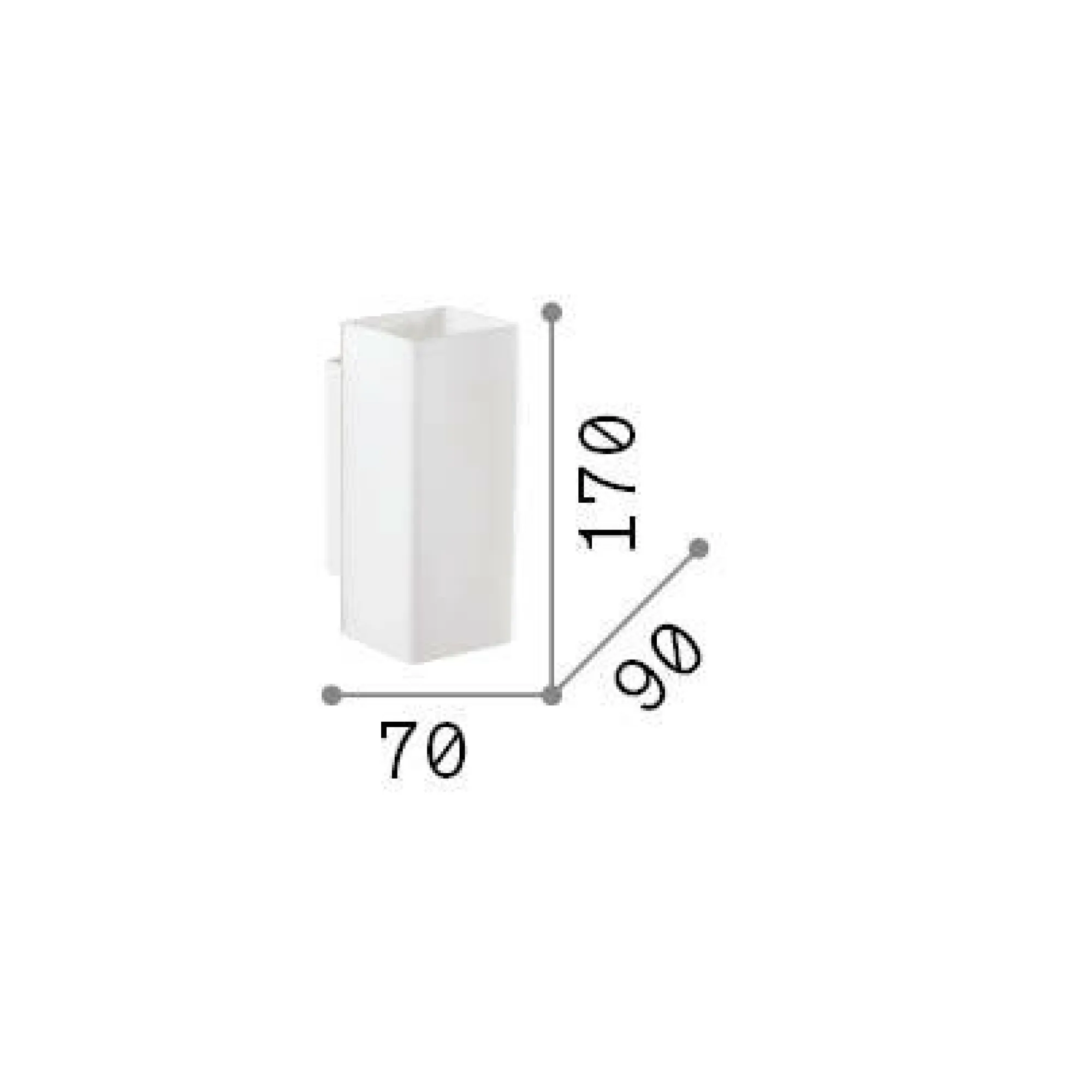 Ideal-Lux - Lampada da parete PAUL AP2 SQUARE, 7 x 17 x h9 cm,<Dmora Flash Sale