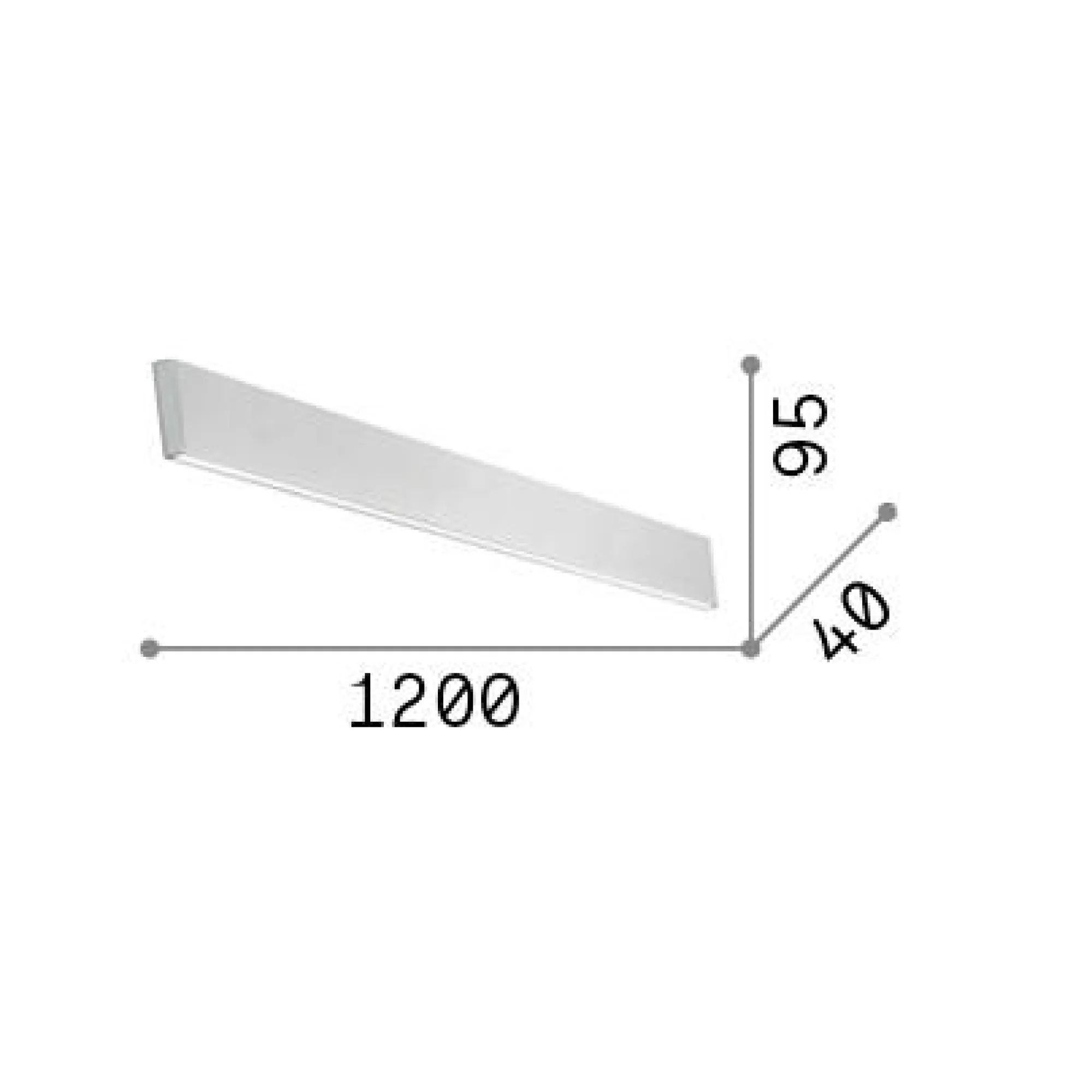 Ideal-Lux - Lampada da parete LINUS AP 4000K WH, 120 x 10 x h4 cm,<Dmora Clearance