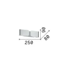 Ideal-Lux - Lampada da parete CLIP AP2 MINI , 25 x 9 x h8 cm,<Dmora Discount