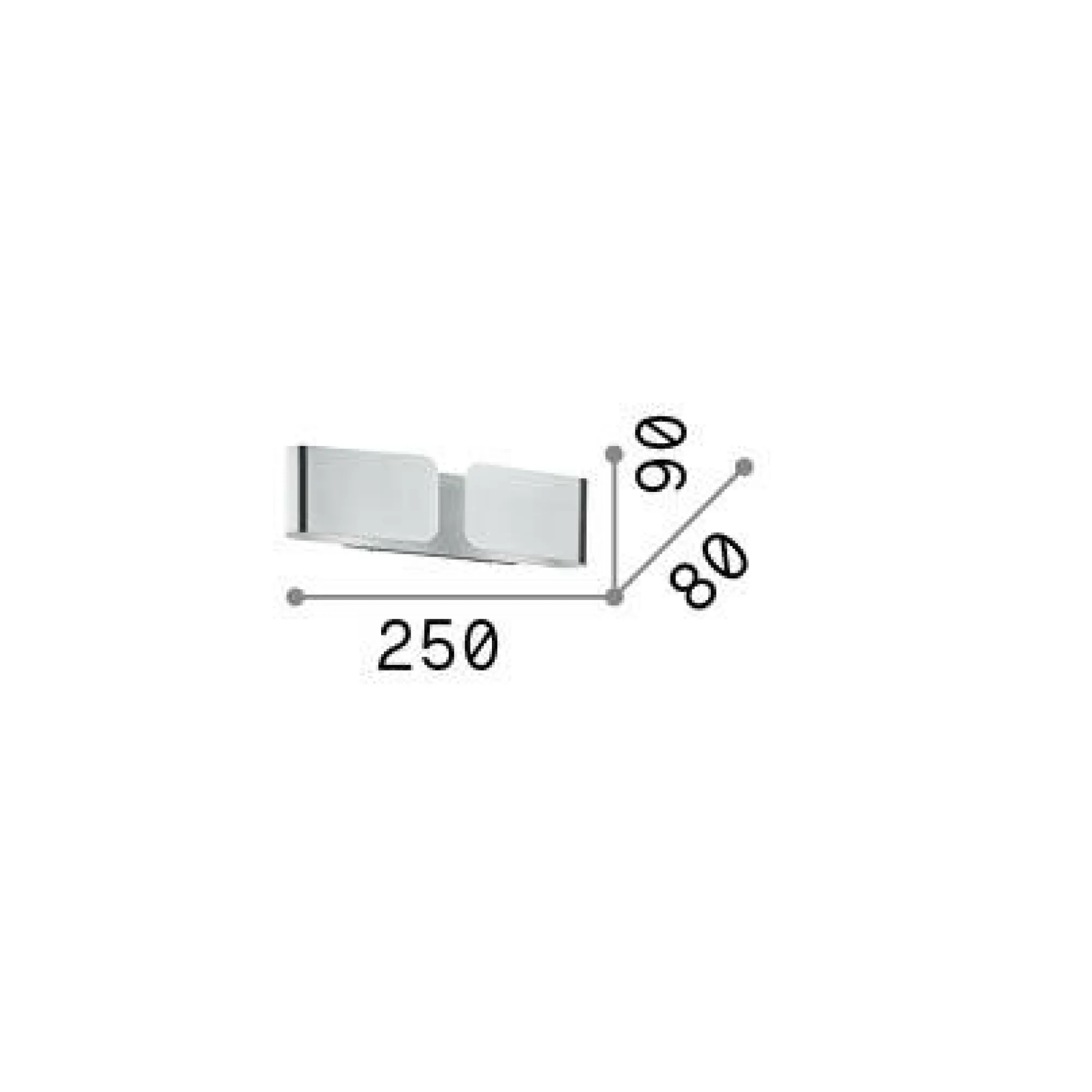 Ideal-Lux - Lampada da parete CLIP AP2 MINI , 25 x 9 x h8 cm,<Dmora Discount