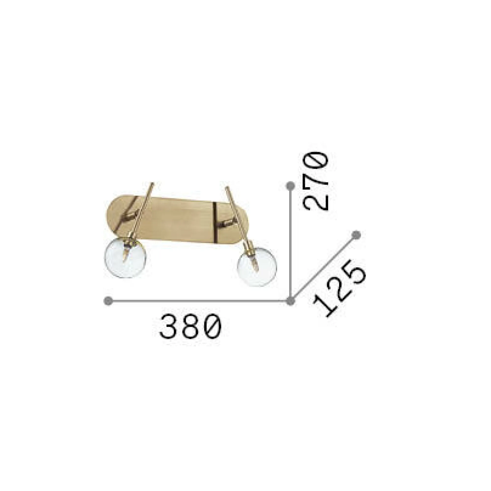 Ideal-Lux - Lampada da parete MARACAS AP2, 38 x 27 x h13 cm,<Dmora Sale