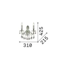 Ideal-Lux - Lampada da parete GIOCONDA AP2 , 31 x 43 x h22 cm,<Dmora Shop