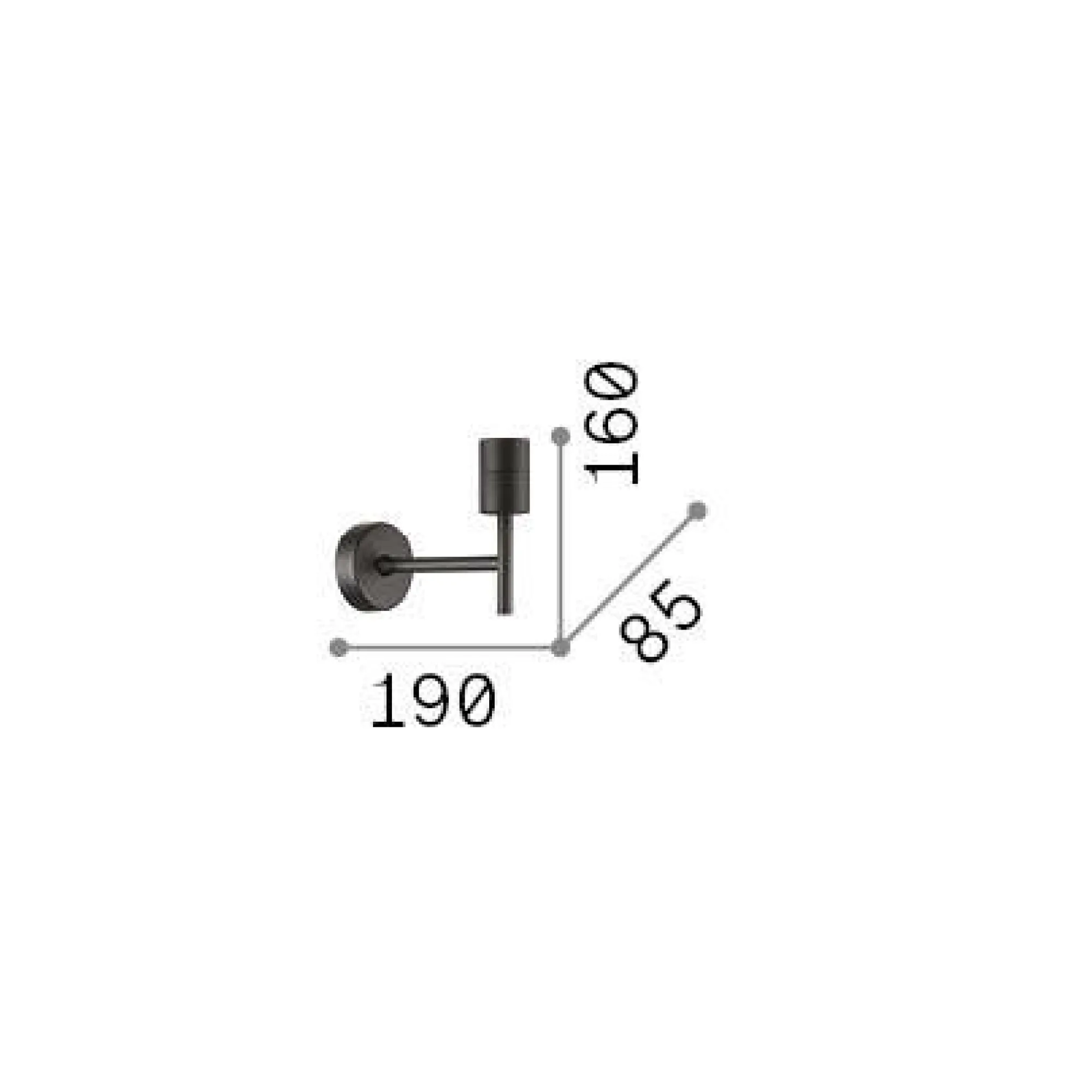 Ideal-Lux - Lampada da parete SET UP MAP1 NICKEL, 9 x 16 x h19 cm,<Dmora Outlet