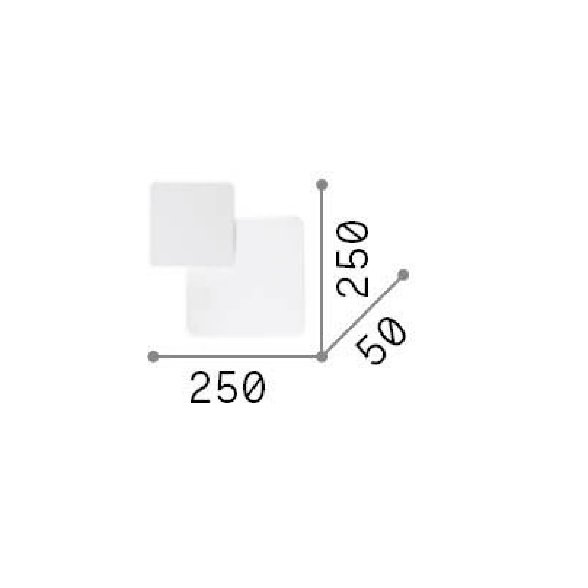 Ideal-Lux - Lampada da parete POUCHE AP SQUARE, 25 x 25 x h5 cm,<Dmora Cheap