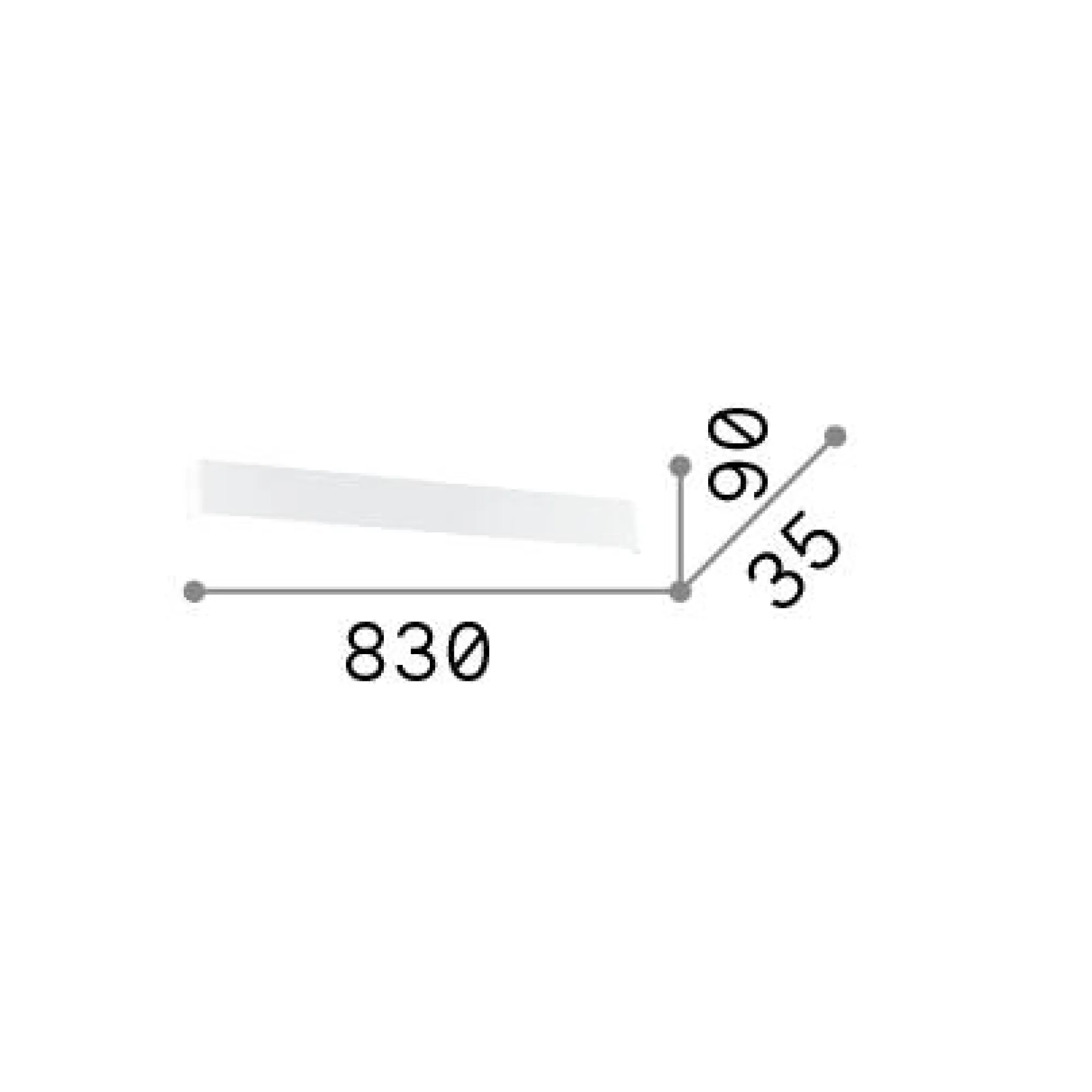 Ideal-Lux - Lampada da parete DELTA AP D083 4000K , 83 x 9 x h4 cm,<Dmora Cheap