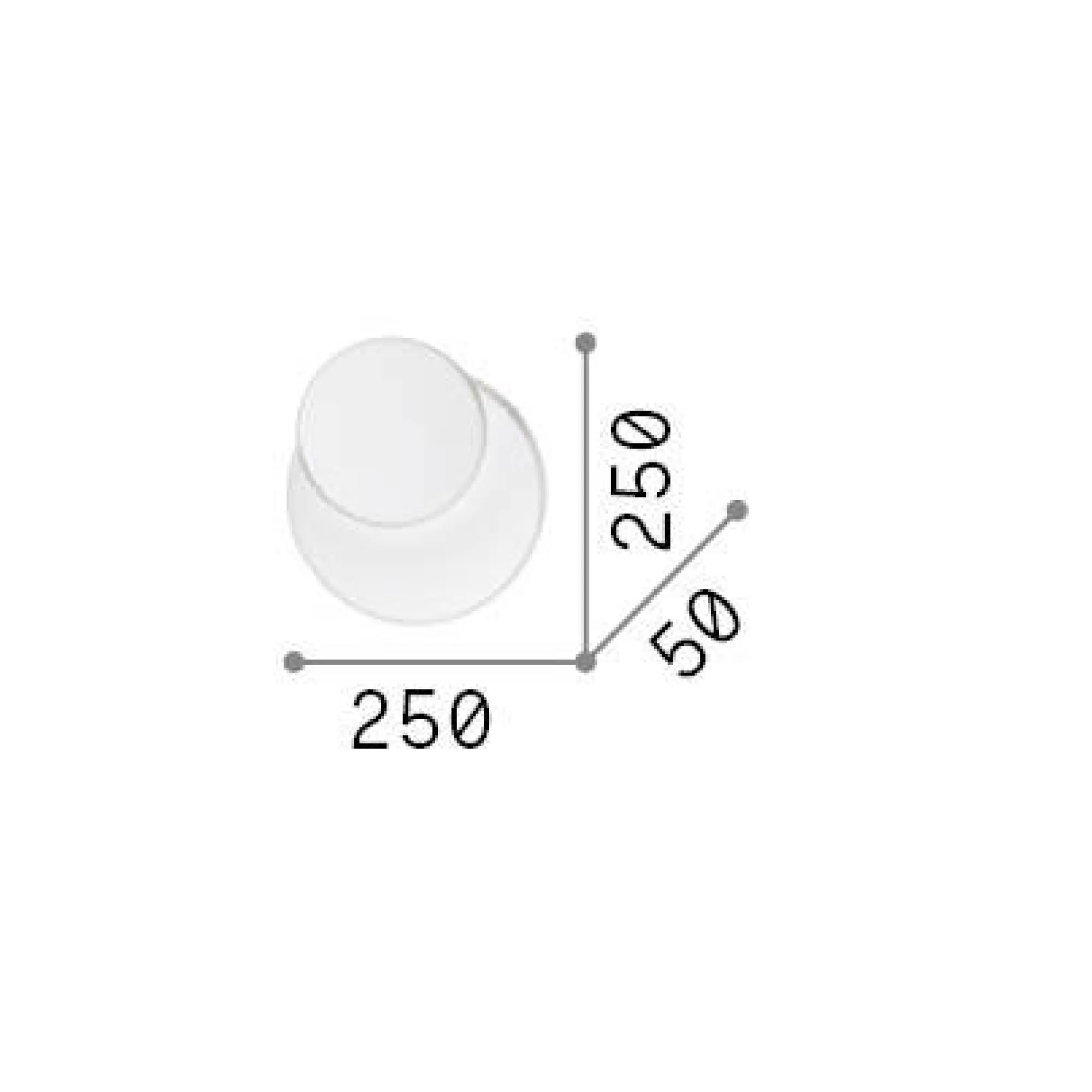 Ideal-Lux - Lampada da parete POUCHE AP ROUND, 25 x 25 x h5 cm,<Dmora Best Sale