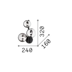 Ideal-Lux - Lampada da parete PERLAGE AP3 , 24 x 32 x h16 cm,<Dmora Best Sale