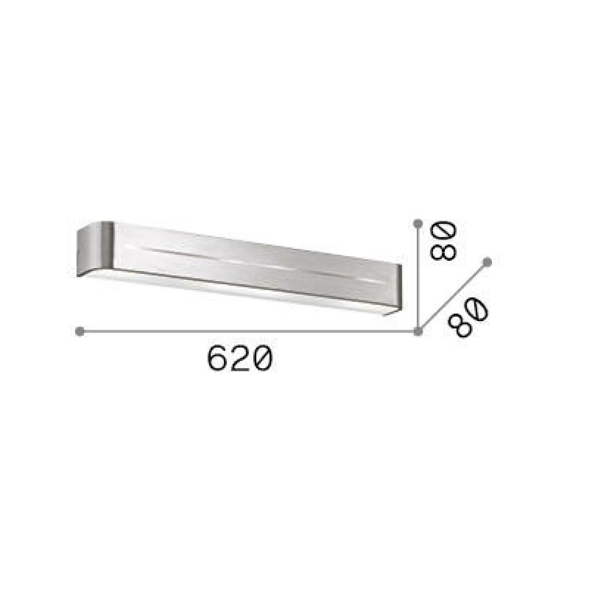 Ideal-Lux - Lampada da parete POSTA AP4 ALLUMINIO, 62 x 8 x h8 cm,<Dmora Outlet