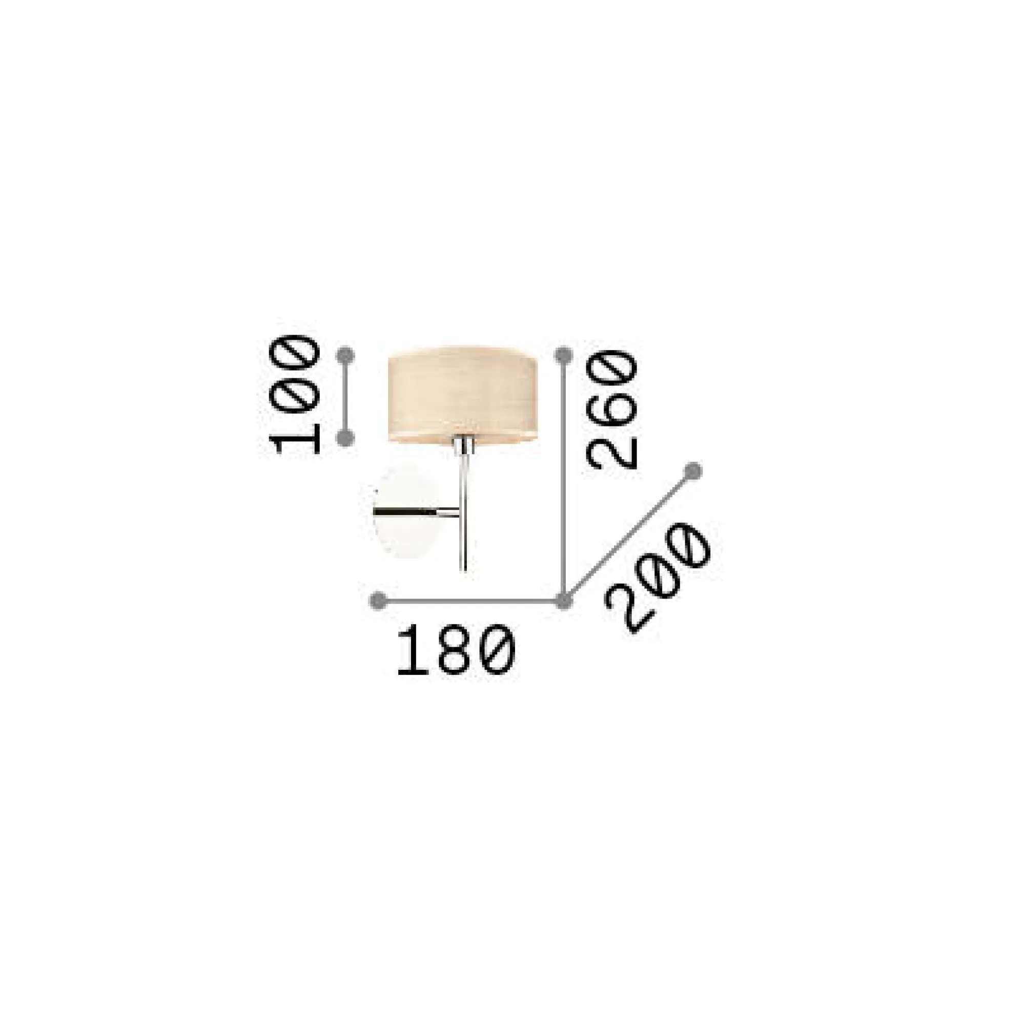 Ideal-Lux - Lampada da parete WOODY AP1 , 18 x 26 x h20 cm,<Dmora Online