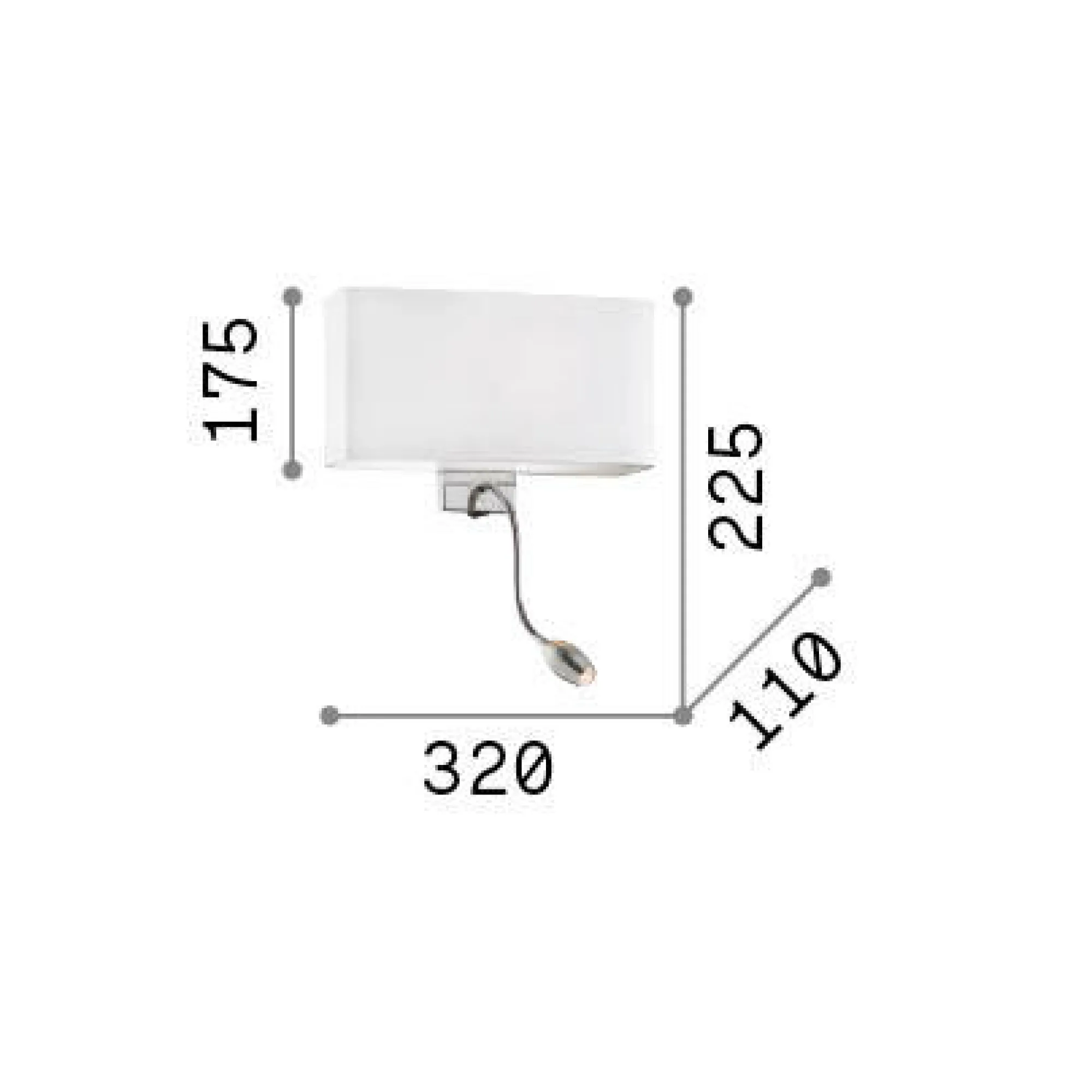 Ideal-Lux - Lampada da parete HOTEL AP2 , 32 x 23 x h11 cm,<Dmora Best Sale