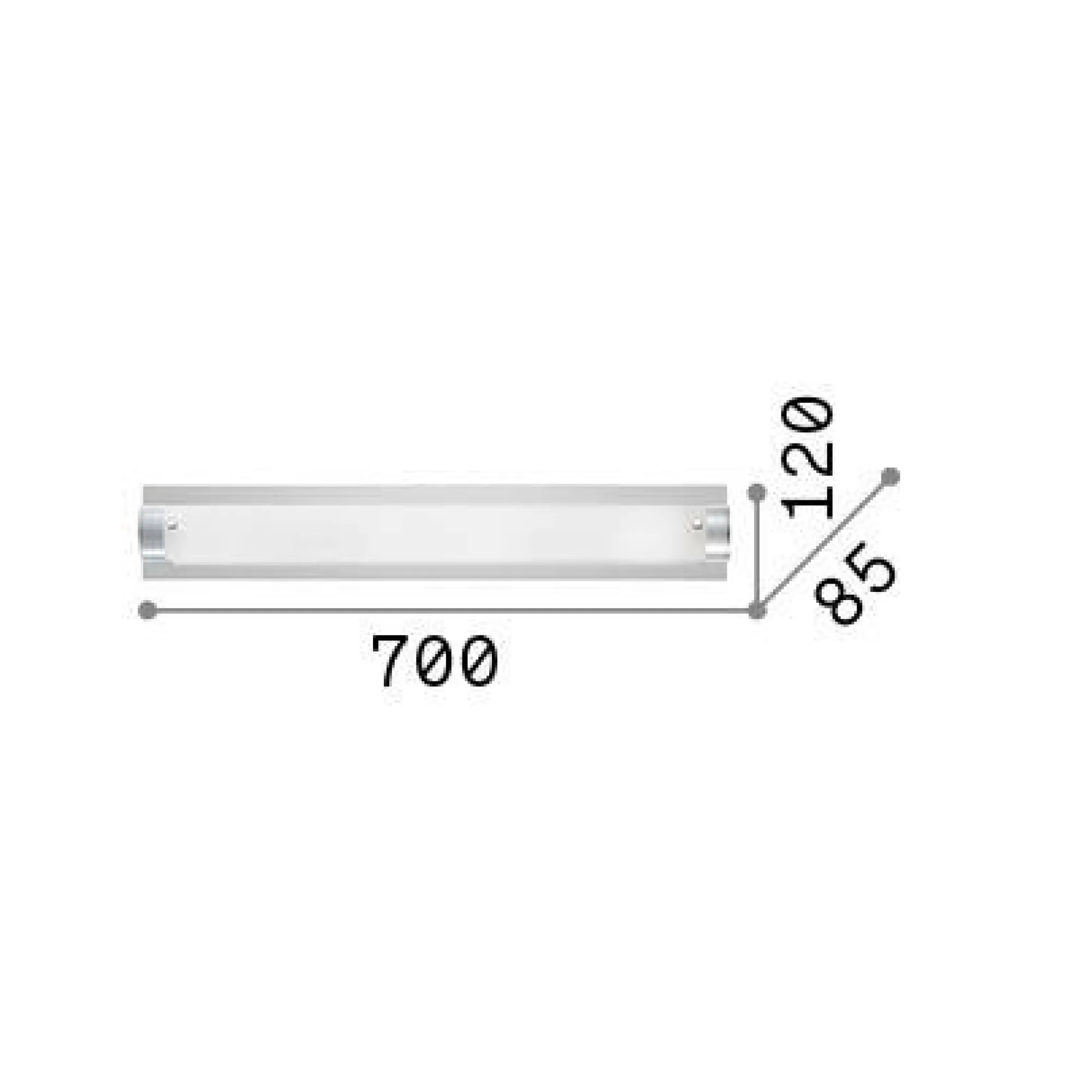 Ideal-Lux - Lampada da parete TUDOR AP4, 70 x 12 x h9 cm,<Dmora New