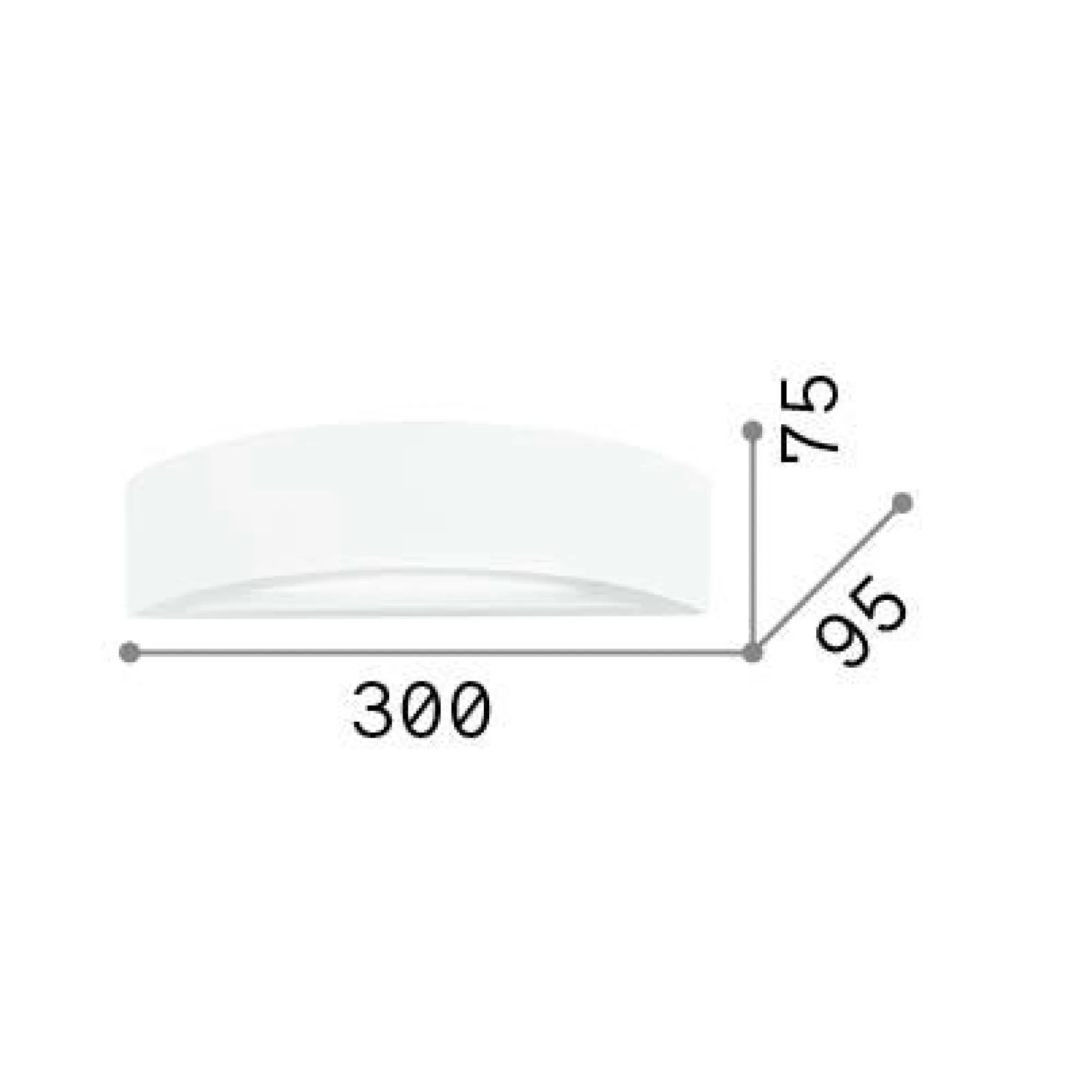 Ideal-Lux - Lampada da parete SODA AP1, 30 x 8 x h10 cm,<Dmora Cheap