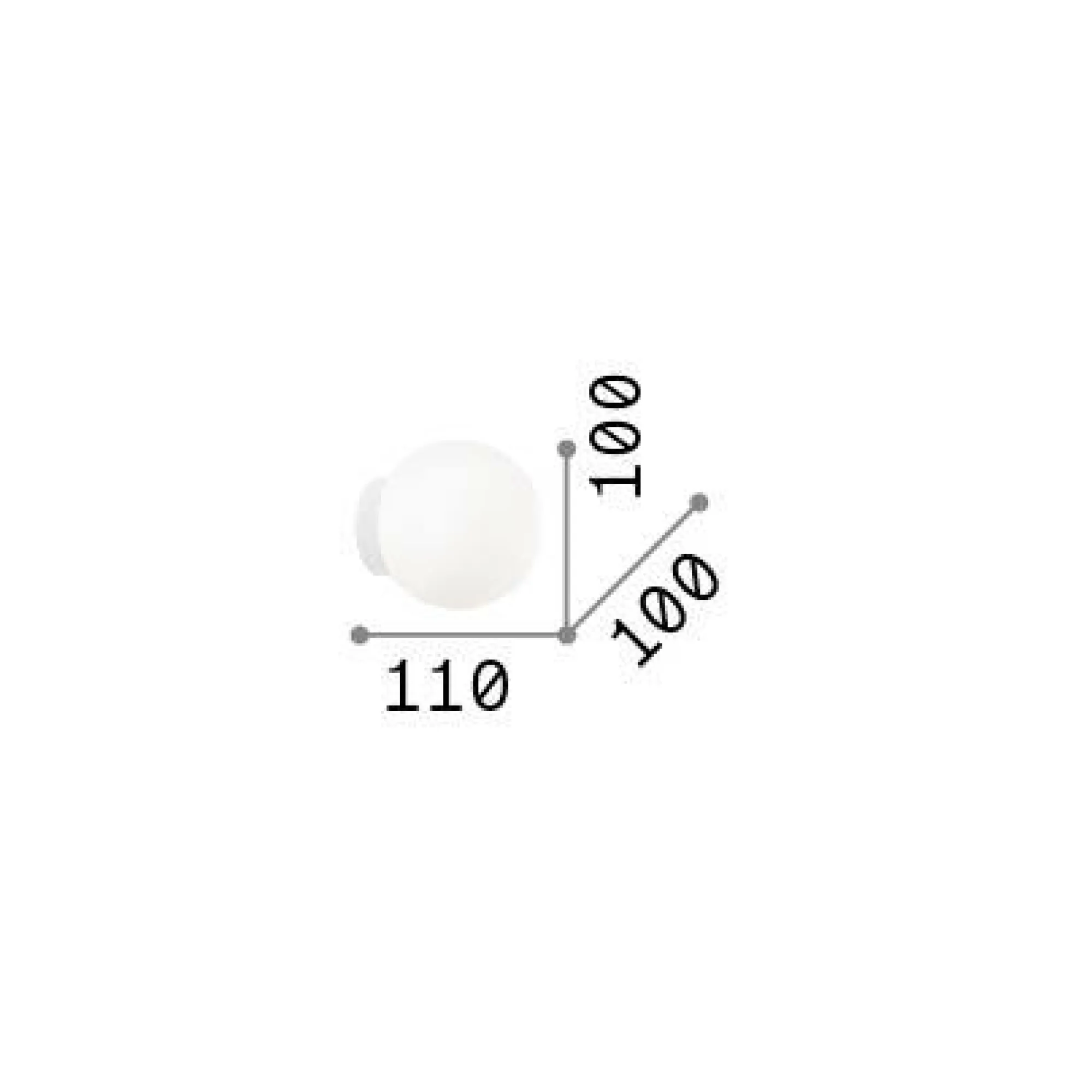 Ideal-Lux - Lampada da parete MAPA AP1 D10, 10 x 10 x h11 cm,<Dmora Store