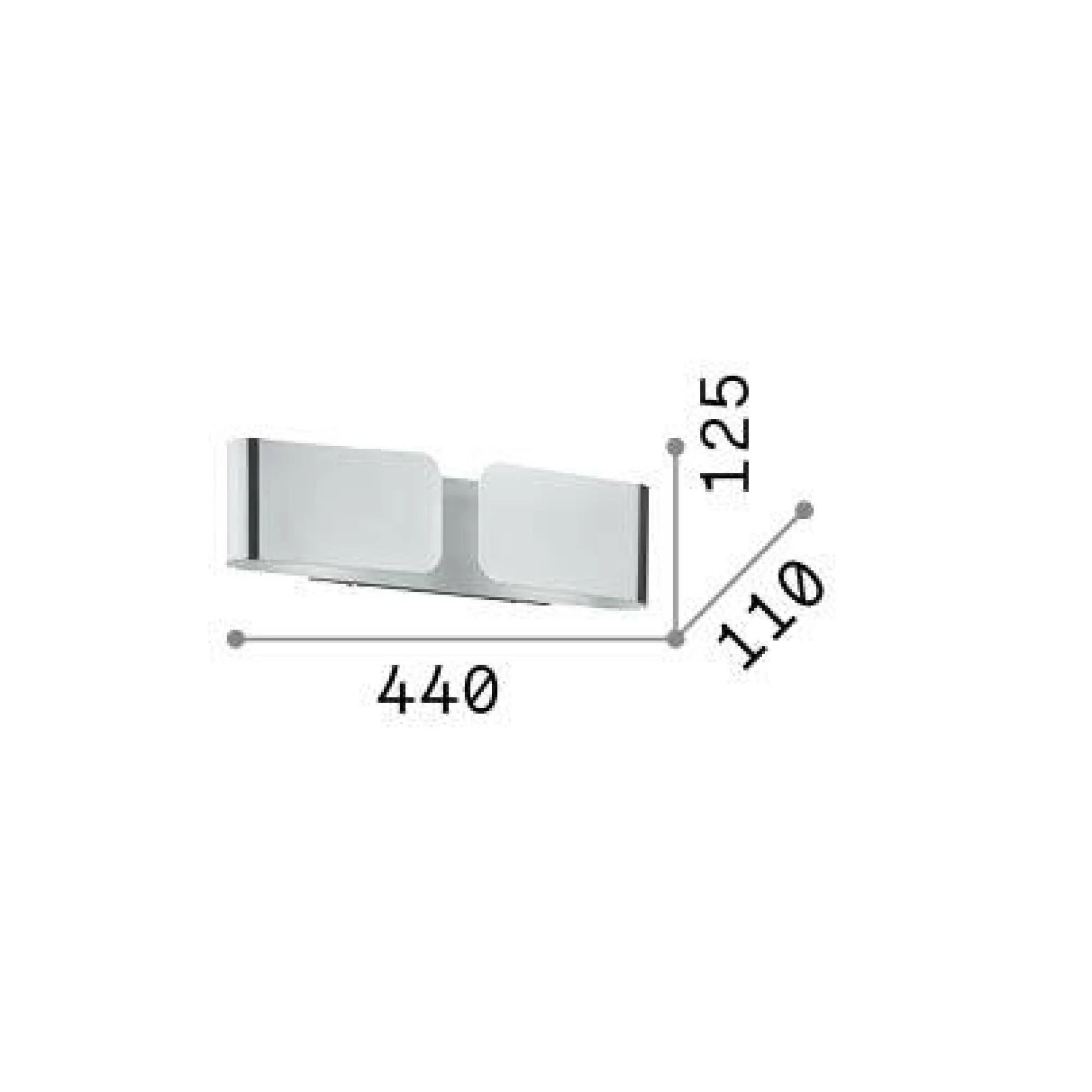 Ideal-Lux - Lampada da parete CLIP AP2 SMALL , 44 x 13 x h11 cm,<Dmora Best Sale
