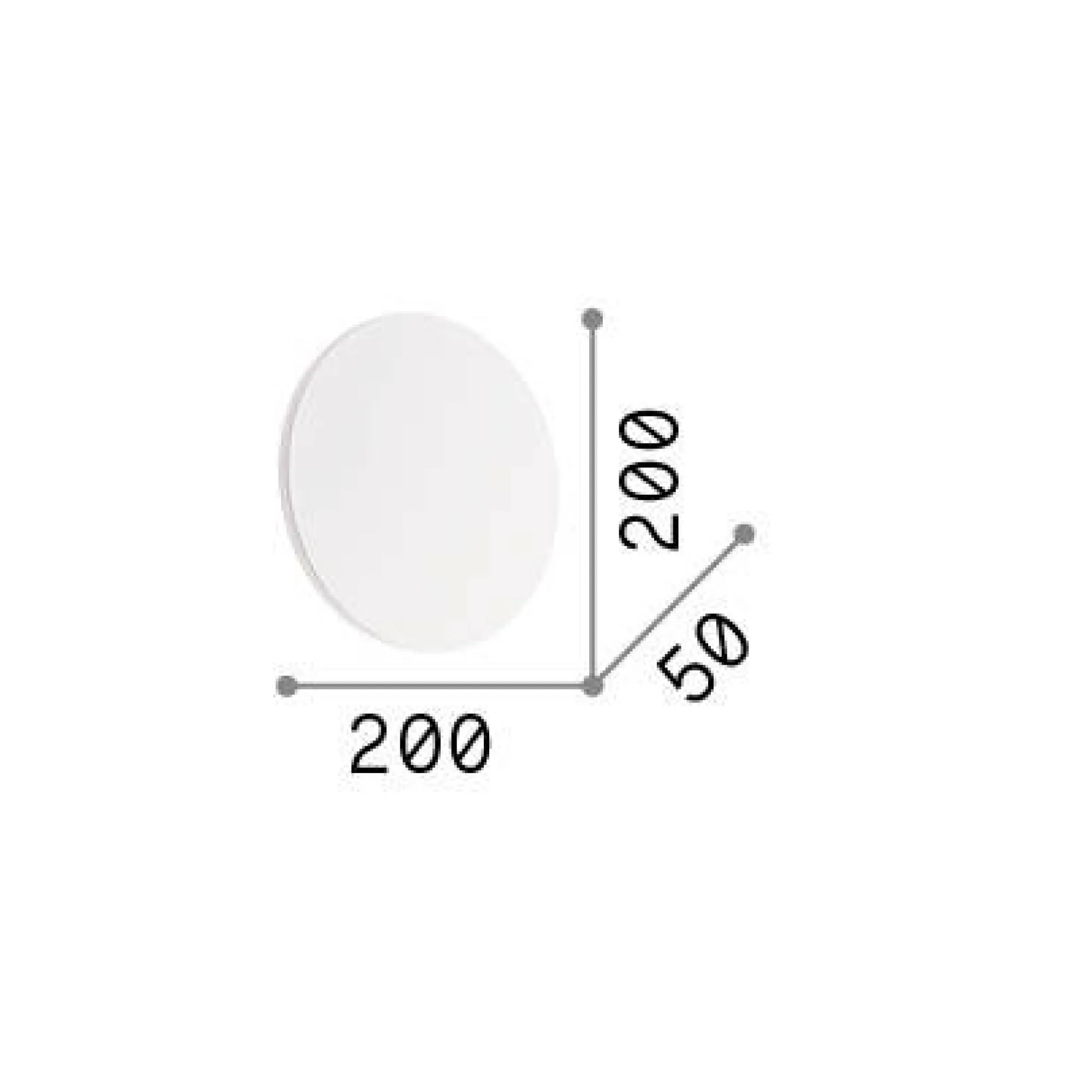 Ideal-Lux - Lampada da parete COVER AP D20 ROUND , 20 x 20 x h5 cm,<Dmora Clearance
