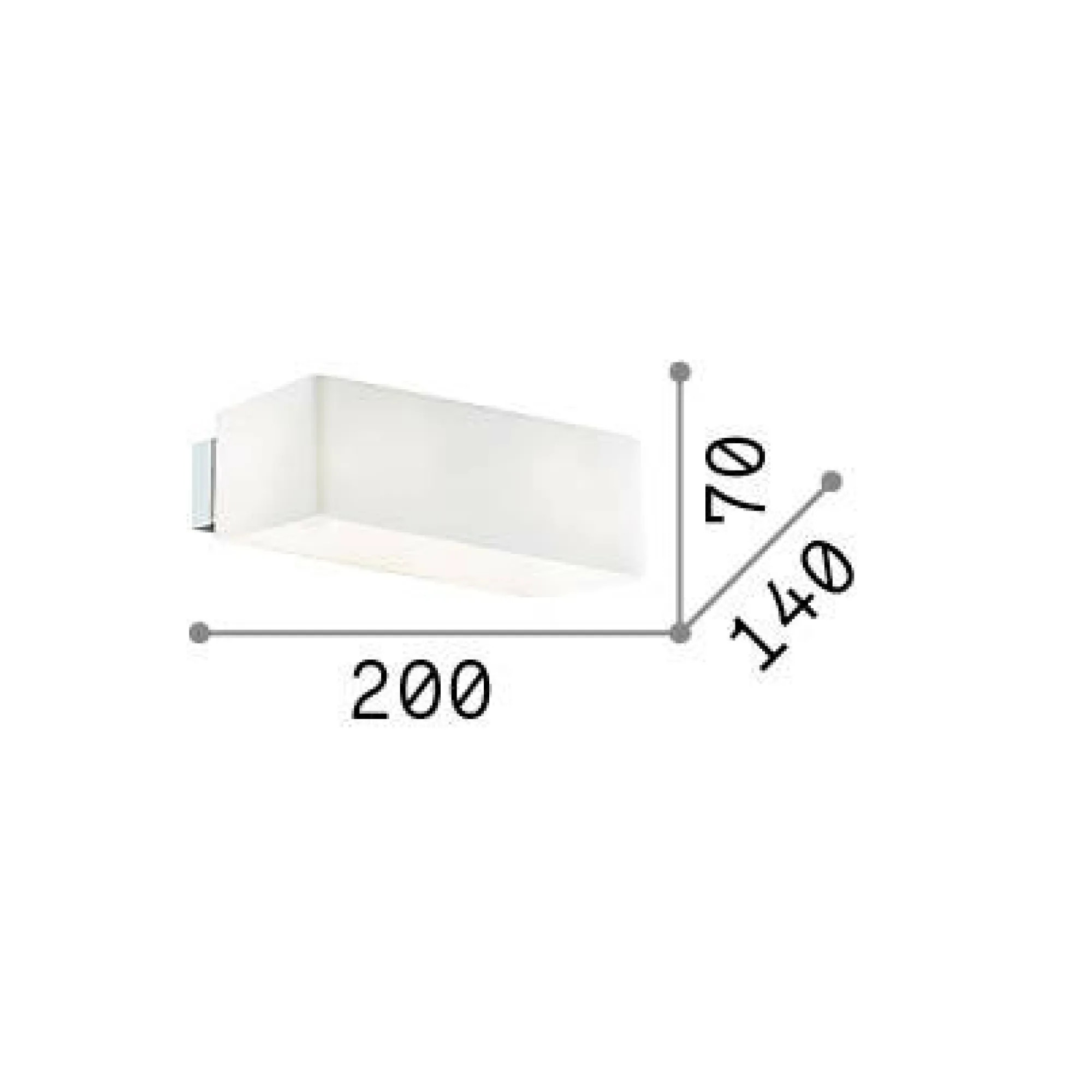 Ideal-Lux - Lampada da parete BOX AP2 , 20 x 7 x h14 cm,<Dmora Fashion