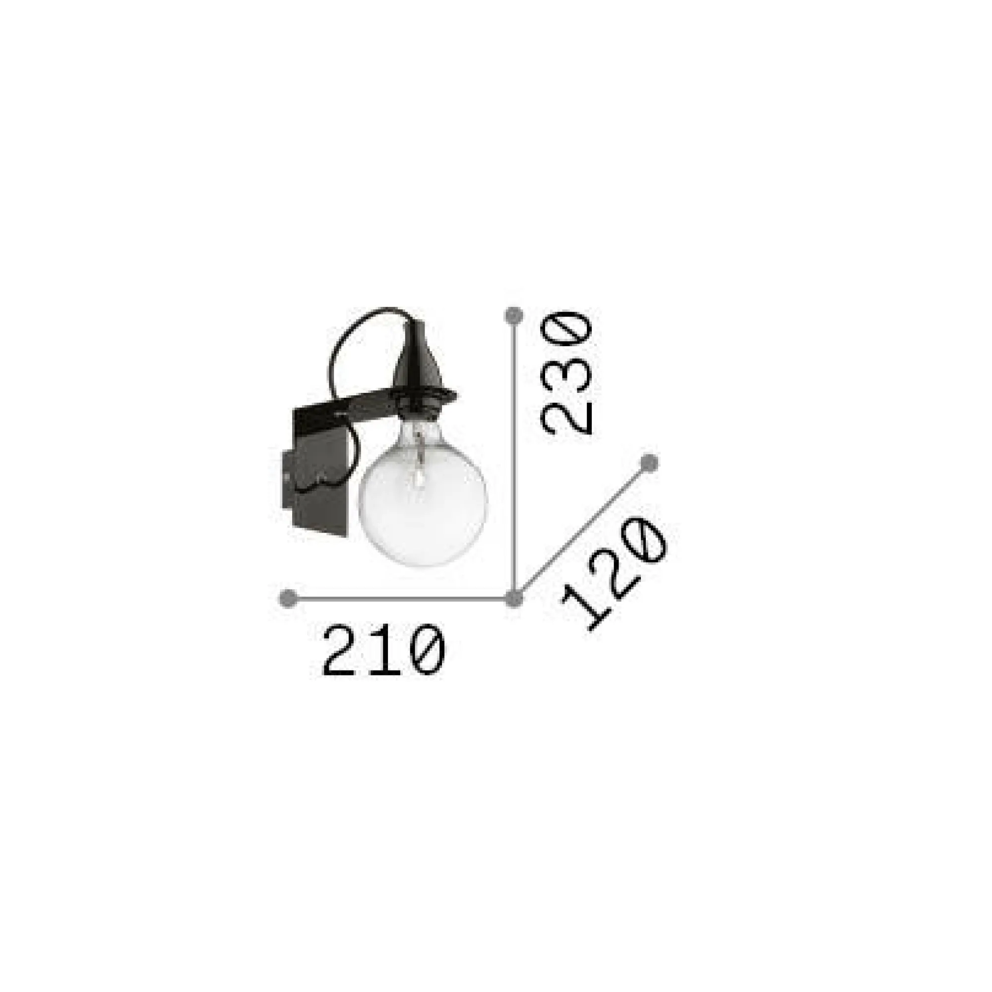 Ideal-Lux - Lampada da parete MINIMAL AP1 , 12 x 23 x h21 cm,<Dmora Best Sale
