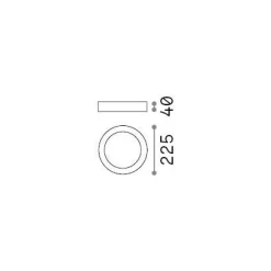 Ideal-Lux - Lampada da soffitto UNIVERSAL PL D22 ROUND 3000K, 23 x 23 x h4 cm,<Dmora Outlet