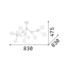 Ideal-Lux - Lampada da soffitto NODINO PL9 , 83 x 83 x h48 cm,<Dmora Store