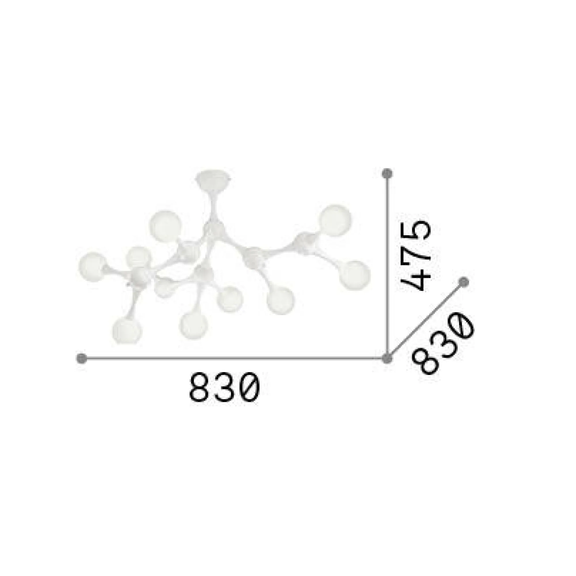 Ideal-Lux - Lampada da soffitto NODINO PL9 , 83 x 83 x h48 cm,<Dmora Store