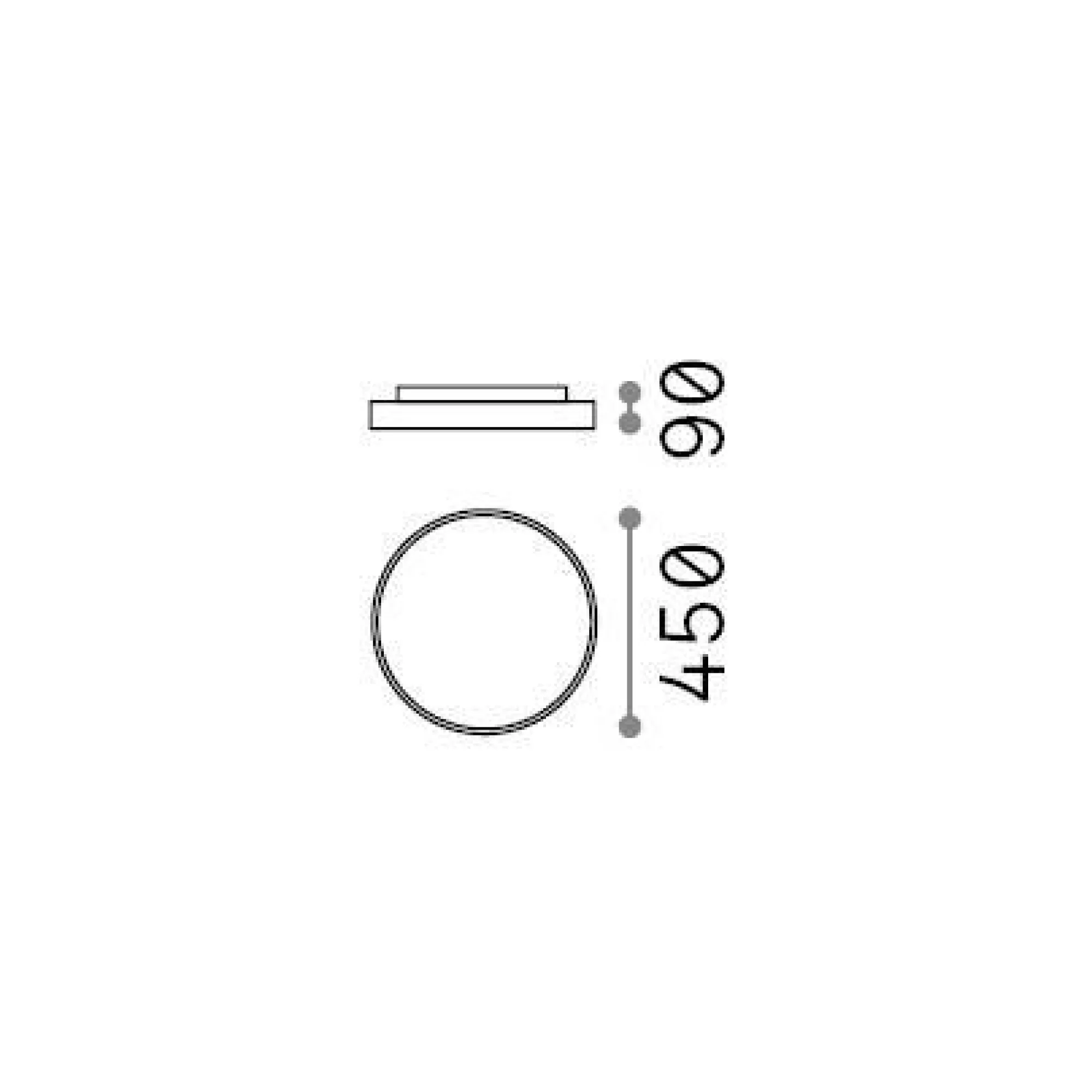 Ideal-Lux - Lampada da soffitto HALO PL D45 3000K, 45 x 45 x h9 cm,<Dmora Shop