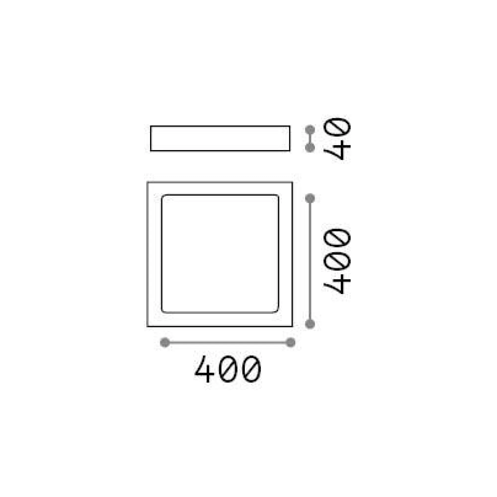 Ideal-Lux - Lampada da soffitto UNIVERSAL PL D40 SQUARE 4000K, 40 x 40 x h4 cm,<Dmora Cheap