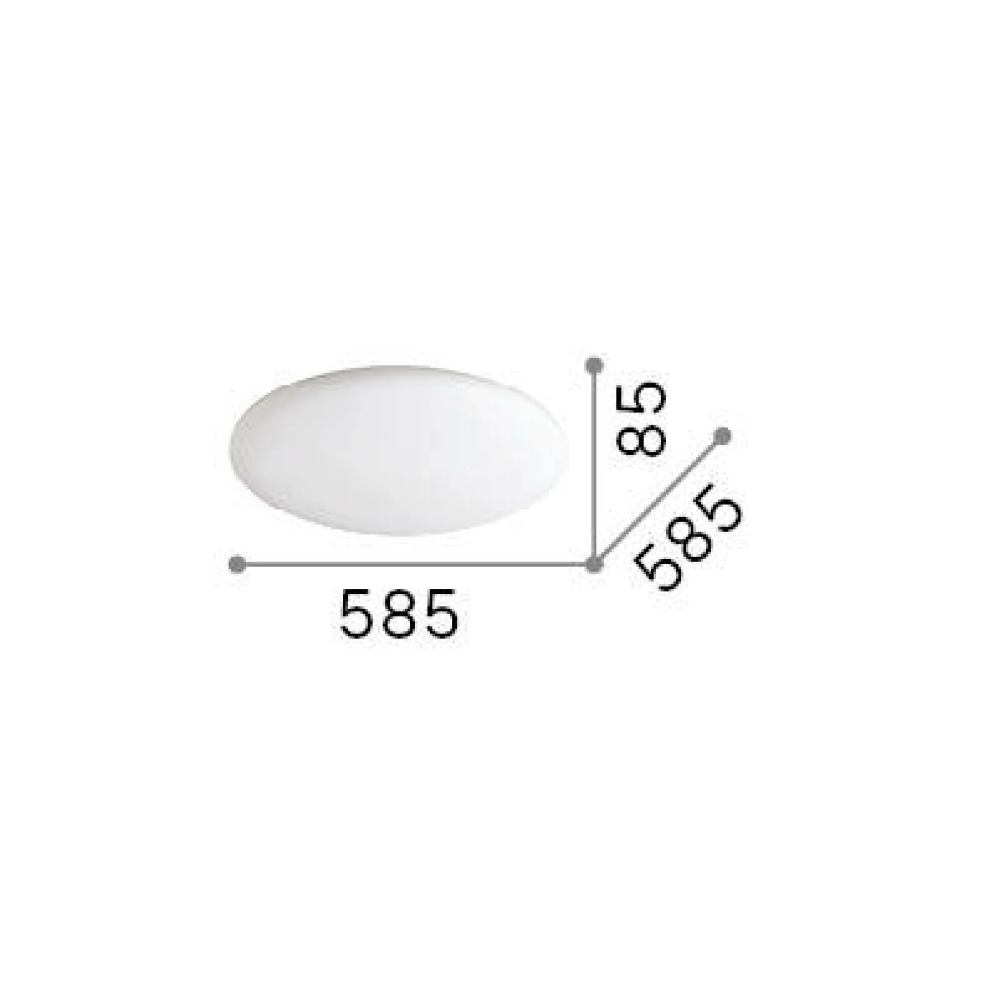 Ideal-Lux - Lampada da soffitto LEVEL PL D58, 59 x 59 x h9 cm,<Dmora Shop