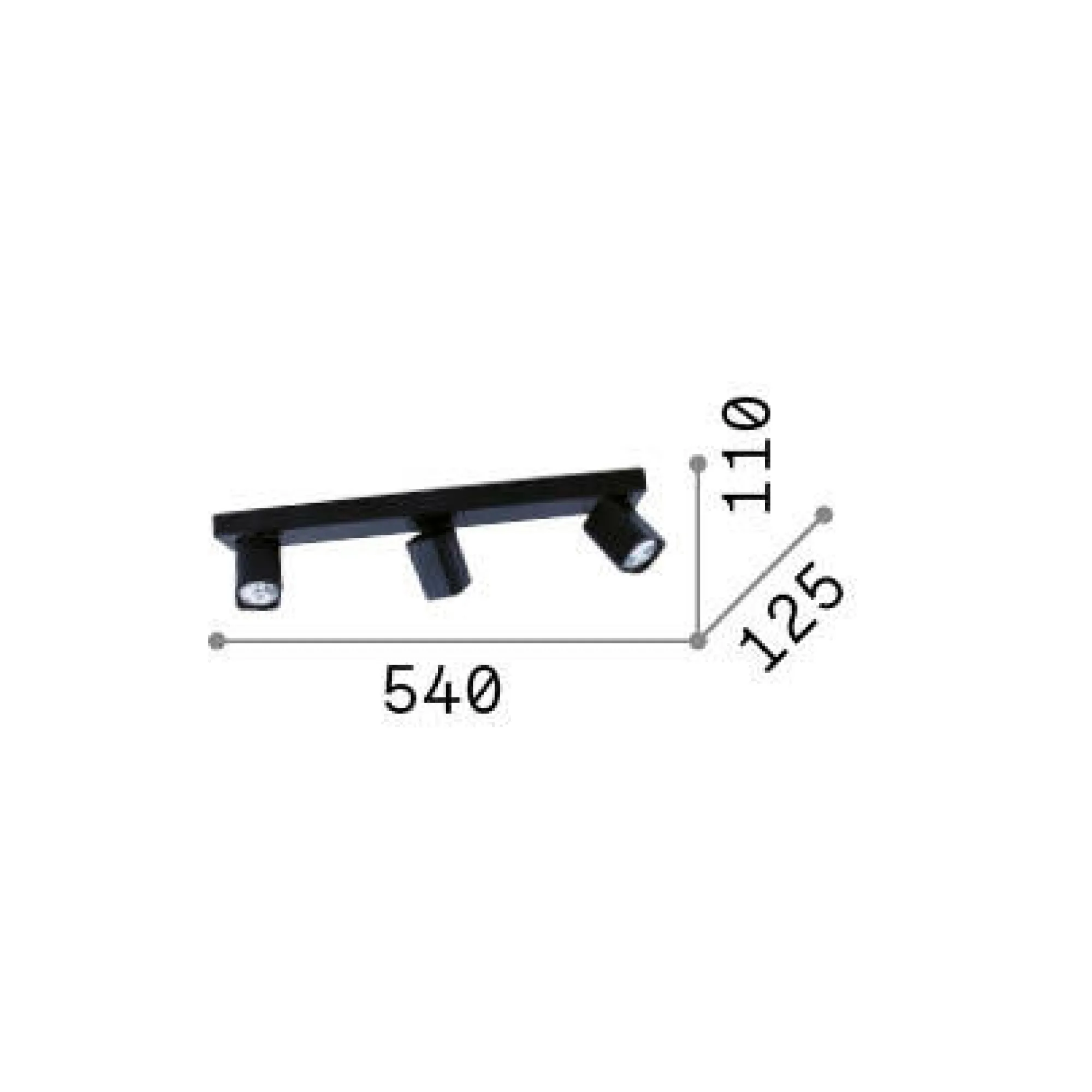 Ideal-Lux - Lampada da soffitto RUDY PL3 SQUARE , 54 x 13 x h9 cm,<Dmora Shop