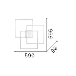 Ideal-Lux - Lampada da soffitto FRAME PL QUADRATO , 59 x 60 x h9 cm,<Dmora Online