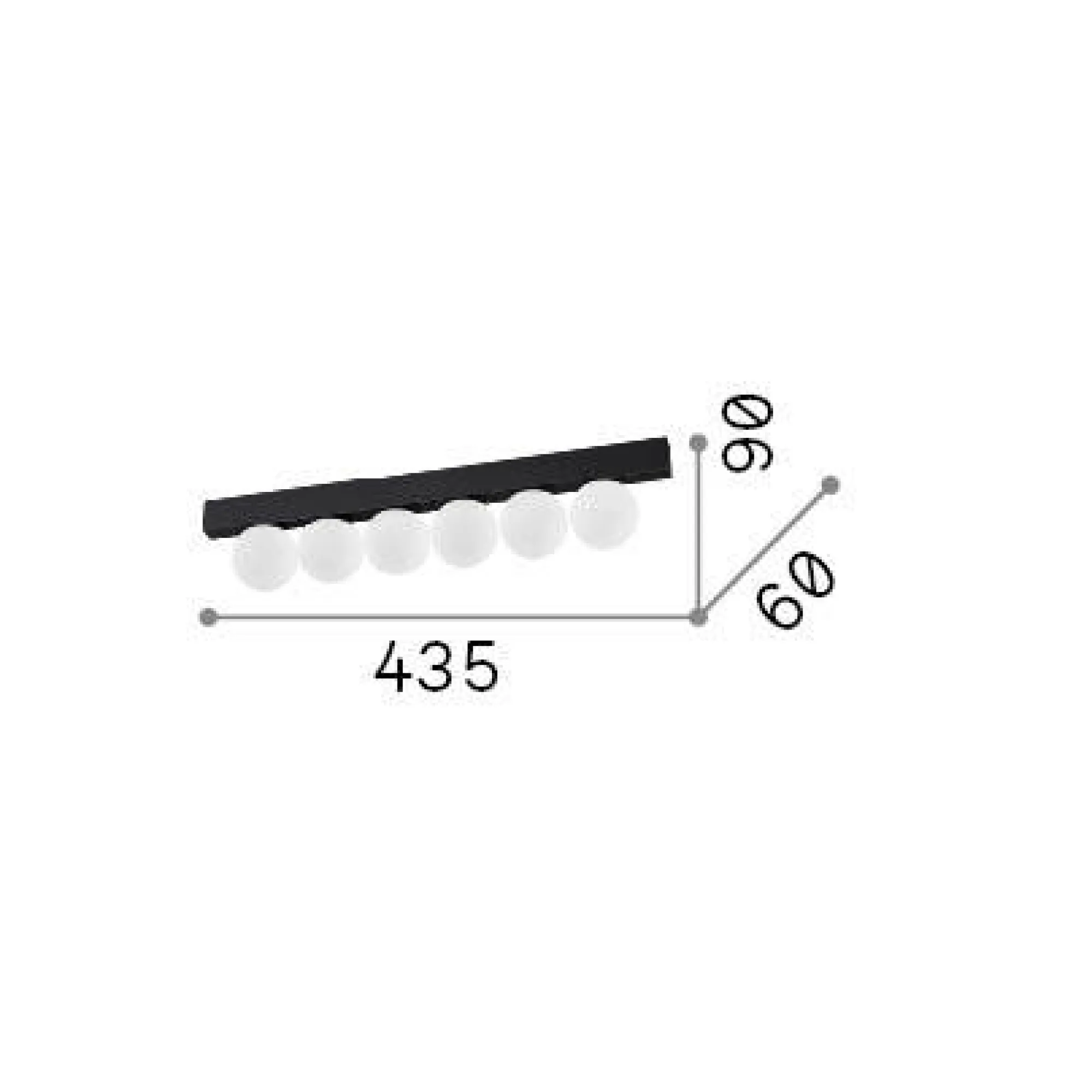 Ideal-Lux - Lampada da soffitto PING PONG PL6 , 44 x 6 x h9 cm,<Dmora Best