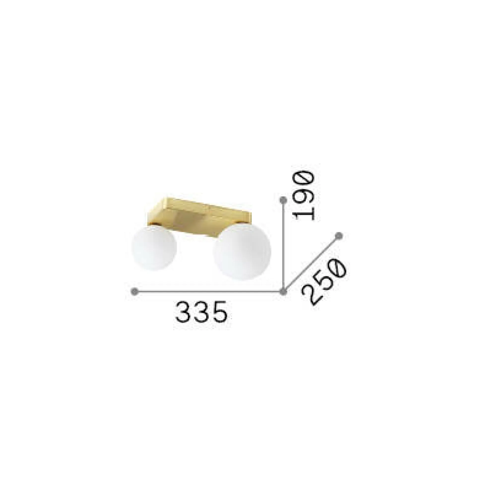 Ideal-Lux - Lampada da soffitto PENTA PL2, 34 x 25 x h19 cm,<Dmora Cheap