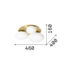 Ideal-Lux - Lampada da soffitto NINFEA PL3 , 46 x 40 x h16 cm,<Dmora Discount
