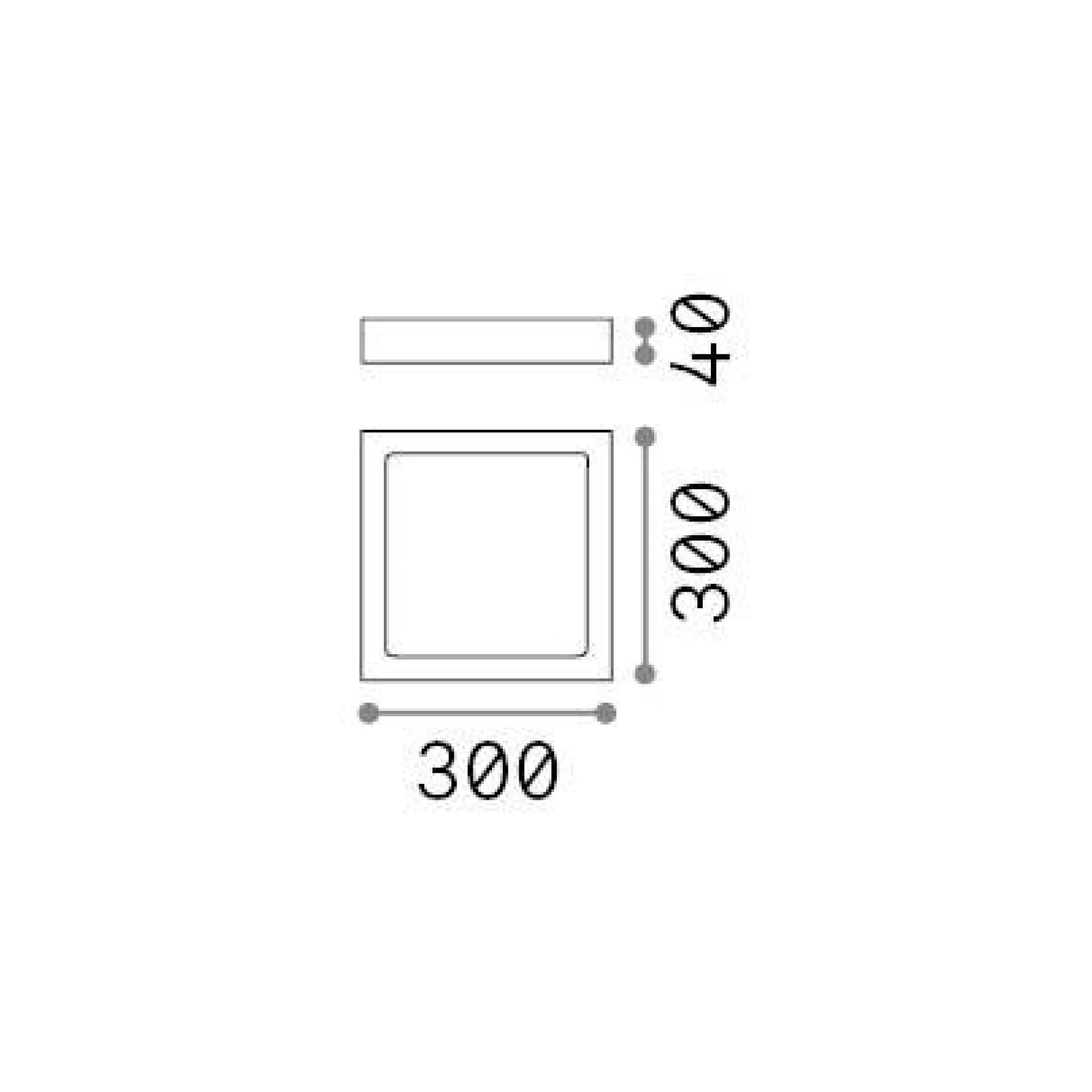 Ideal-Lux - Lampada da soffitto UNIVERSAL PL D30 SQUARE 4000K, 30 x 30 x h4 cm,<Dmora Store