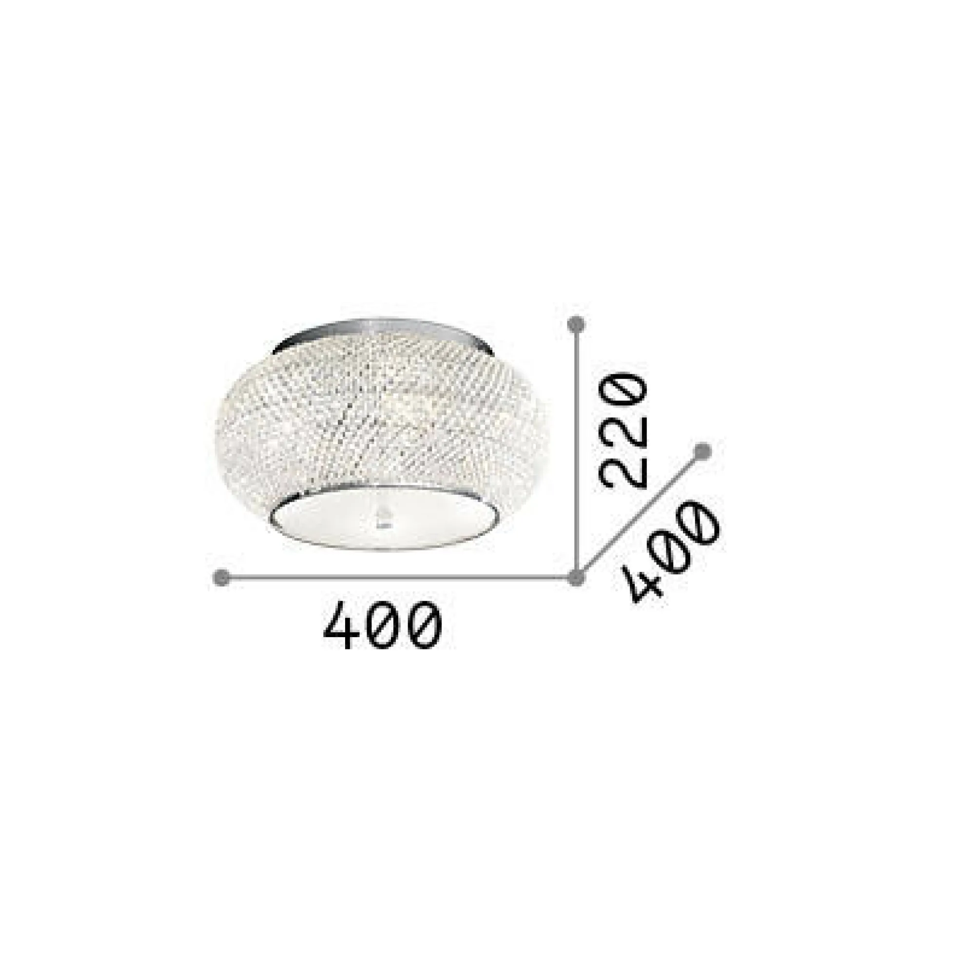 Ideal-Lux - Lampada da soffitto PASHA' PL6 , 40 x 40 x h22 cm,<Dmora Discount