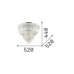 Ideal-Lux - Lampada da soffitto DUBAI PL6 , 52 x 52 x h44 cm,<Dmora Fashion