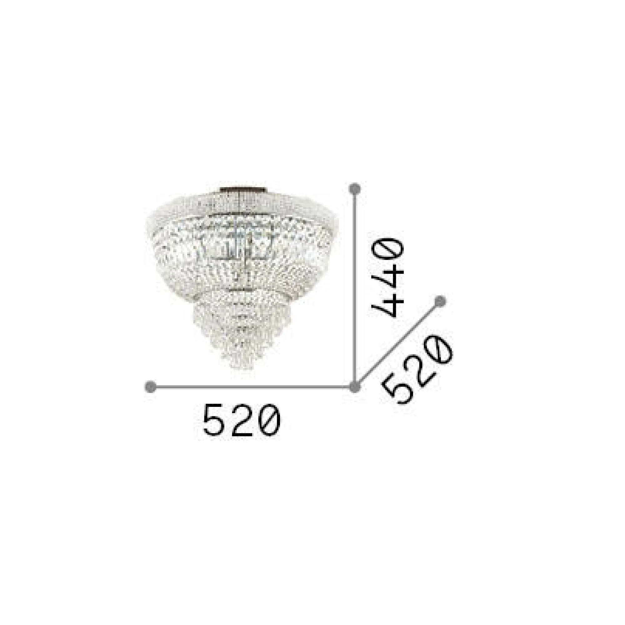 Ideal-Lux - Lampada da soffitto DUBAI PL6 , 52 x 52 x h44 cm,<Dmora Fashion