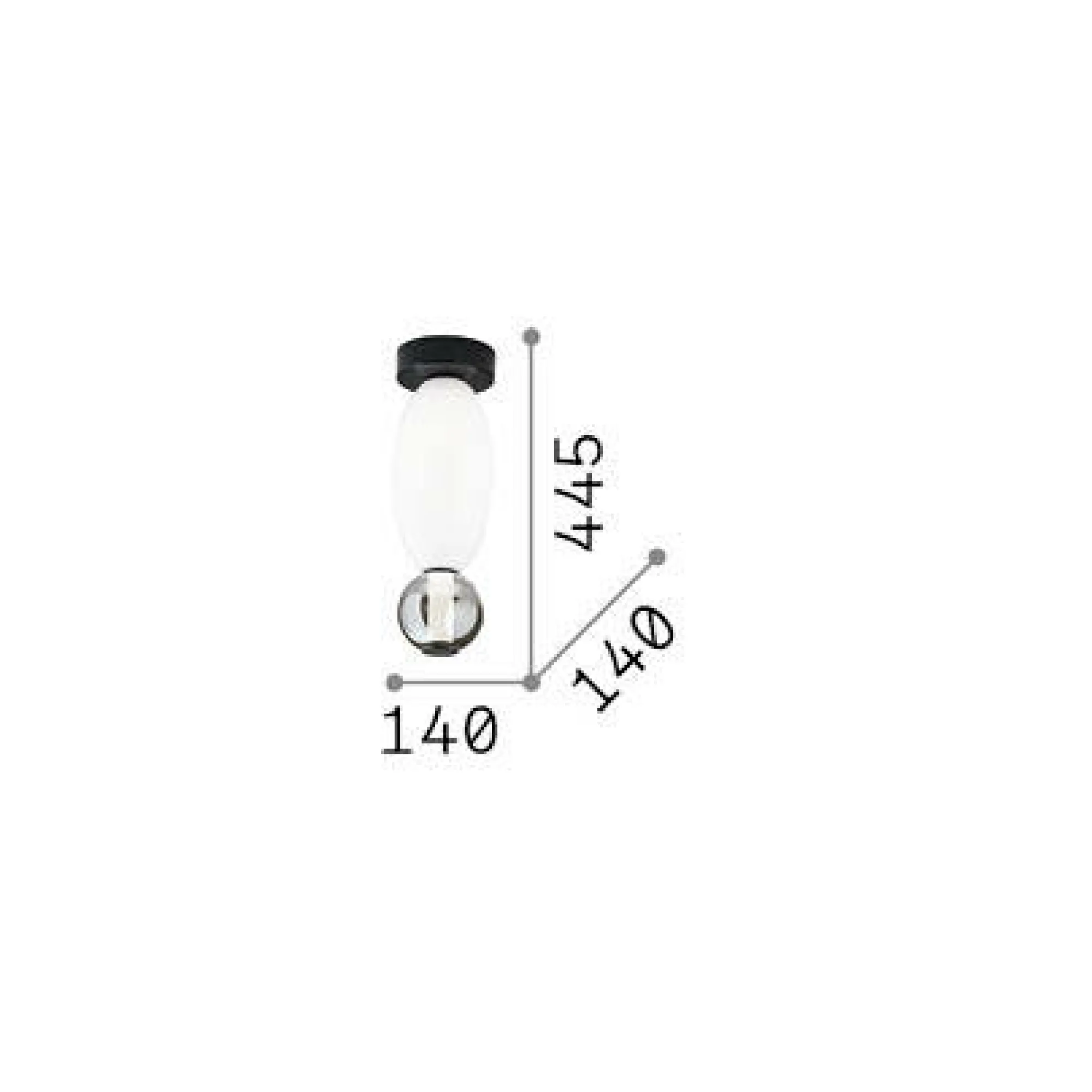 Ideal-Lux - Lampada da soffitto LUMIERE-1 PL, 14 x 14 x h45 cm,<Dmora Discount