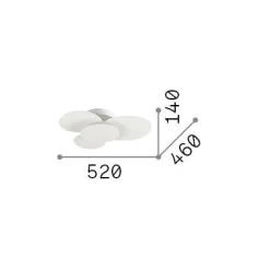 Ideal-Lux - Lampada da soffitto CLOUD PL D52, 52 x 46 x h14 cm,<Dmora Sale