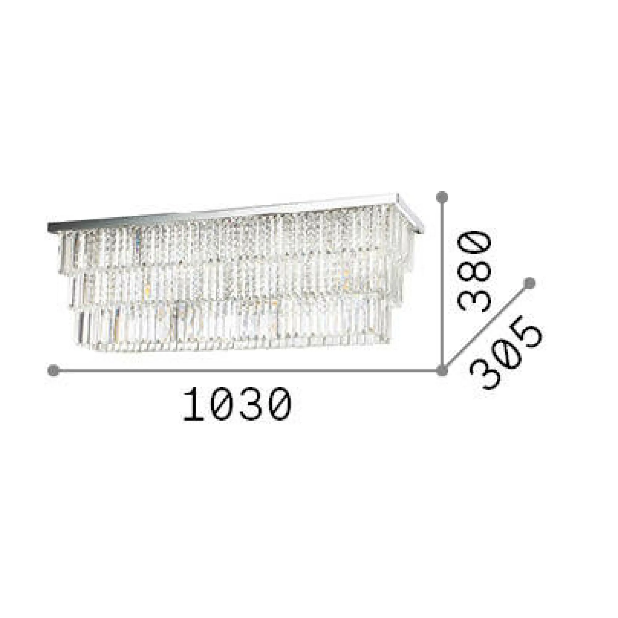 Ideal-Lux - Lampada da soffitto MARTINEZ PL8 , 103 x 31 x h38 cm,<Dmora Clearance
