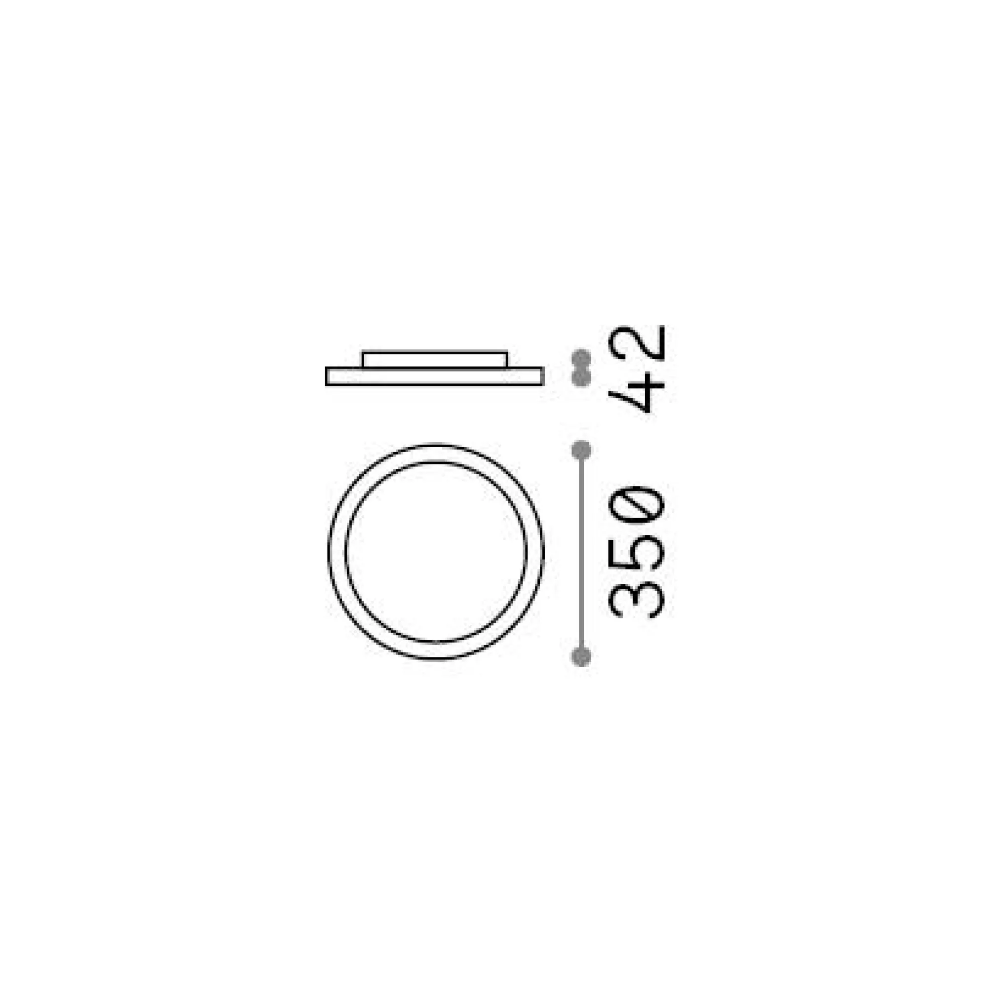 Ideal-Lux - Lampada da soffitto FLY SLIM PL D35 3000K, 35 x 35 x h4 cm,<Dmora Outlet