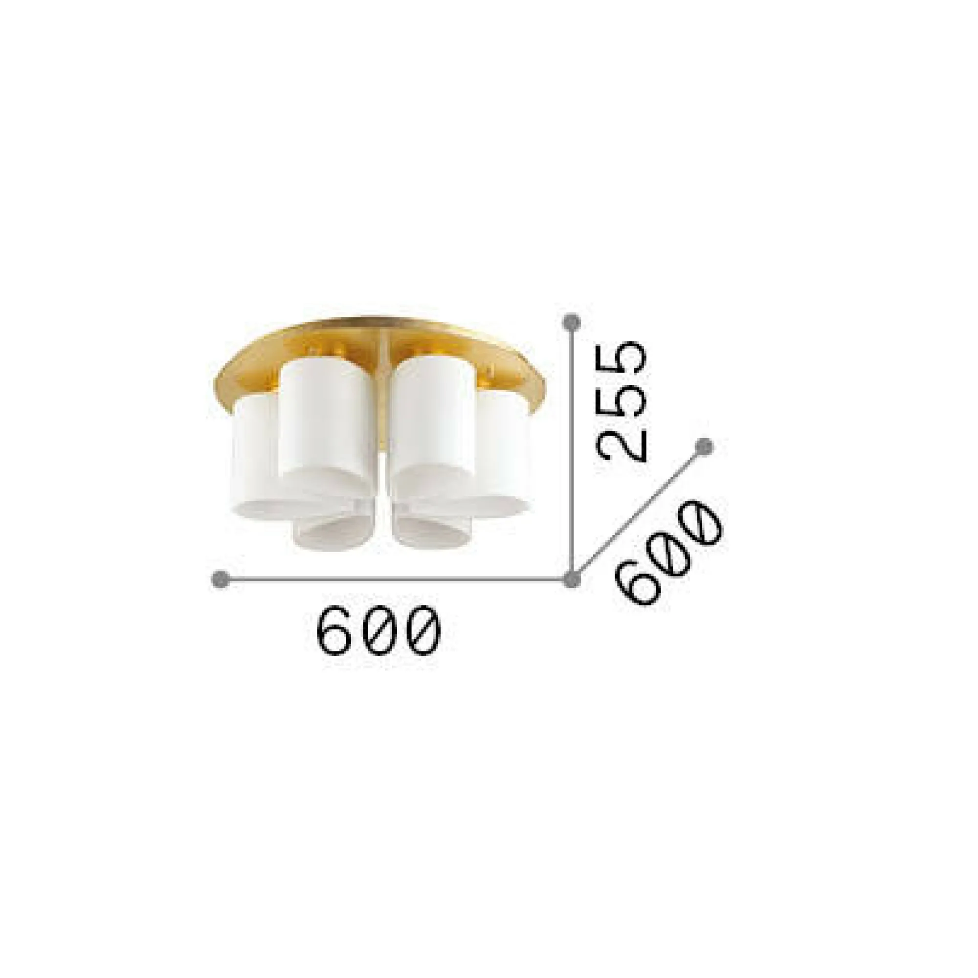 Ideal-Lux - Lampada da soffitto DAISY PL6, 60 x 60 x h26 cm,<Dmora Store